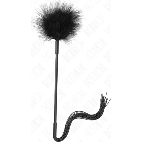KINK Silikonpeitsche mit Federn 47 cm für Kitzelspiele