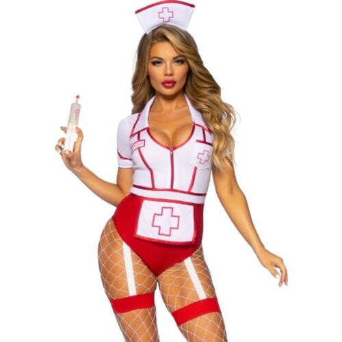 Krankenschwesterkostüm LEG AVENUE COSTUMES Rot-Weiß S