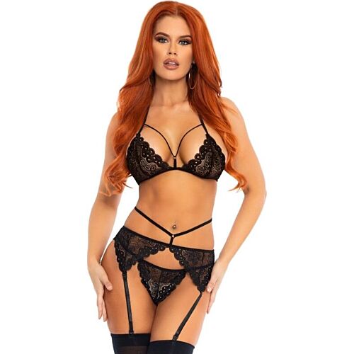 Lingerie Set LEG AVENUE - Dreiteiliges Spitzen-Set