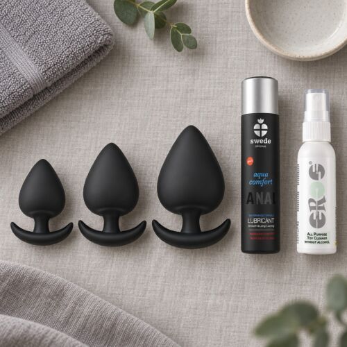 Set zur schrittweisen Analdehnung mit drei Plugs aus Silikon