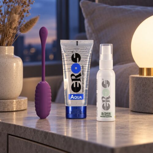 Set mit App-gesteuertem Vibro-Ei für Paare auf Distanz