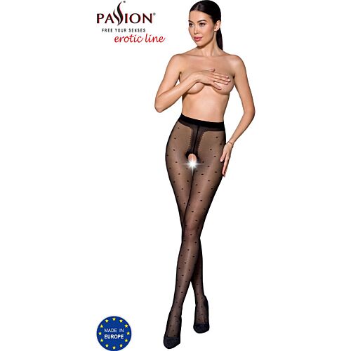 Elegante Strumpfe PASSION WOMAN TIOPEN 018 mit Öffnung