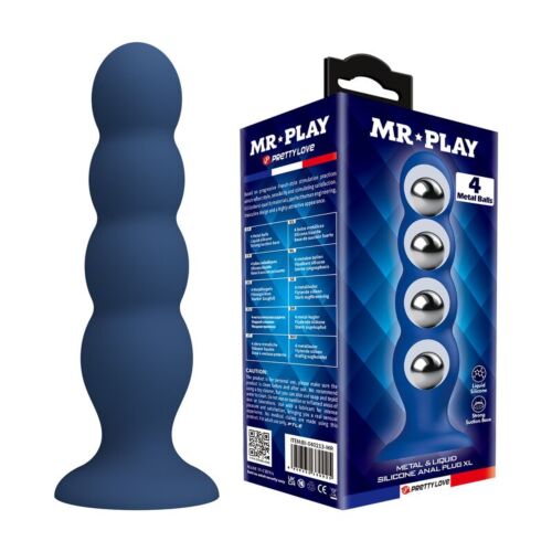Analplug MR PLAY mit Metalkugeln und Saugfuß