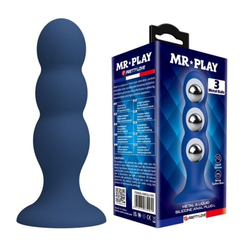 Analplug MR PLAY mit Metallkugeln und Saugnapf