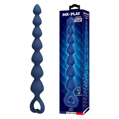 Analspielzeug MR PLAY Blue Silicone Analperlen und Plug 26.7 cm