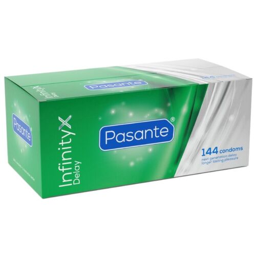Verzögerung Kondome PASANTE Delay Infinity Box mit 144 Einheiten