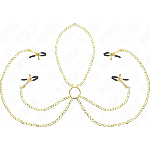 Pinzas KINK für Brustwarzen und Kitzler mit verstellbaren 4 Bindungen