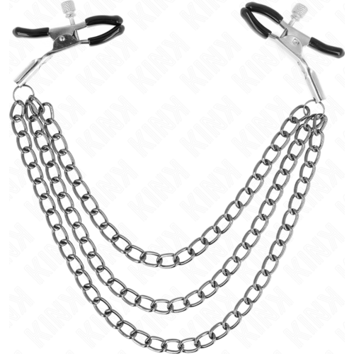 Klemmen für Brustwarzen KINK mit dreifacher Kette