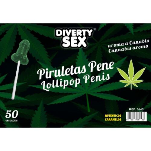 Piruletas Penis Diablo Goloso - 50 Stück mit Cannabis-Aroma
