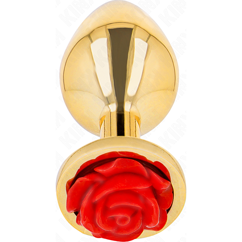 Analplug KINK Gold Rose Rot - Eleganter Analplug mit Rose