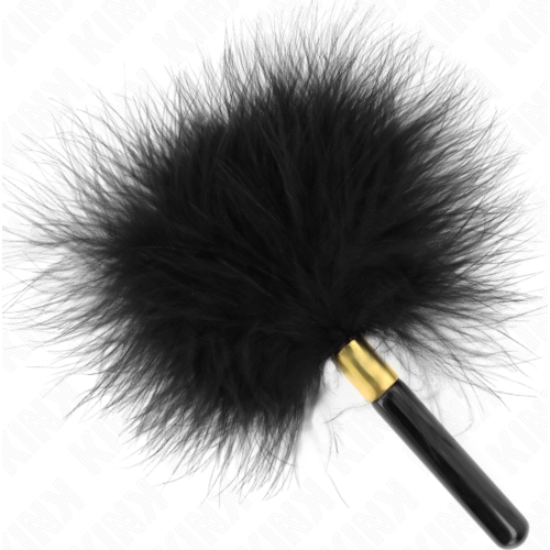 Federn KINK Schwarz-Gold 18 cm für sanfte Stimulation