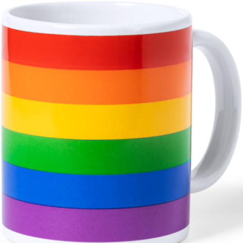Tasse PRIDE mit LGBT-Flagge in individueller Kraftbox