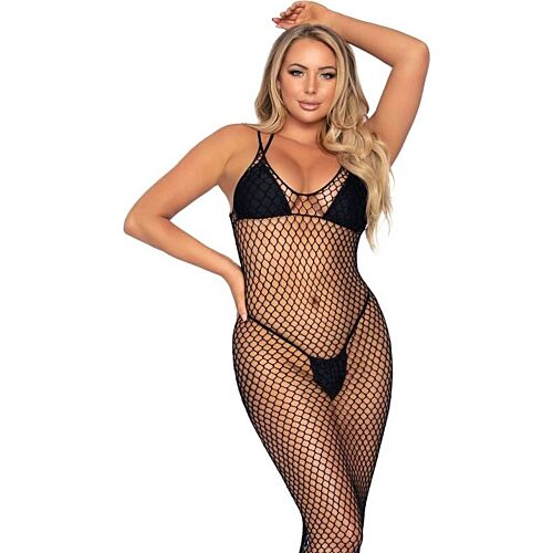 Maxikleid Leg Avenue - Rückenfreies Netzdesign