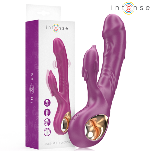 Vibrator INTENSE HALLE mit Delfin-Zunge für doppelte Stimulation