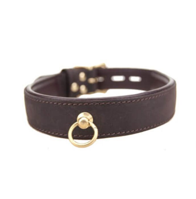 Restraints Bound Nubuck Leather Choker mit O-Ring Restraints Bound Nubuck Leather Choker mit O-Ring