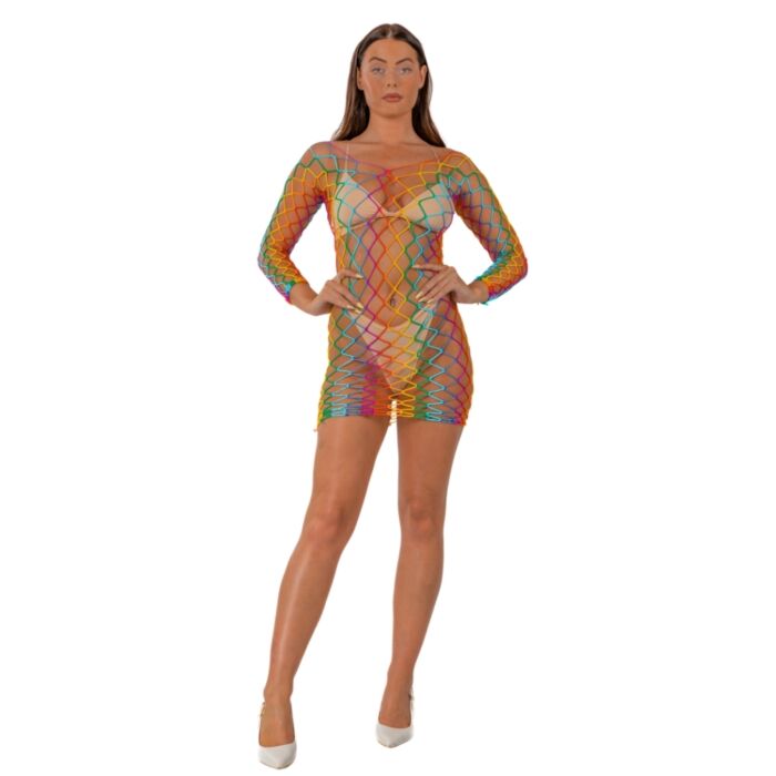 Sexy Lingerie Lace Long Sleeve Mini Dress mit Netzdesign Sexy Lingerie Lace Long Sleeve Mini Dress mit Netzdesign