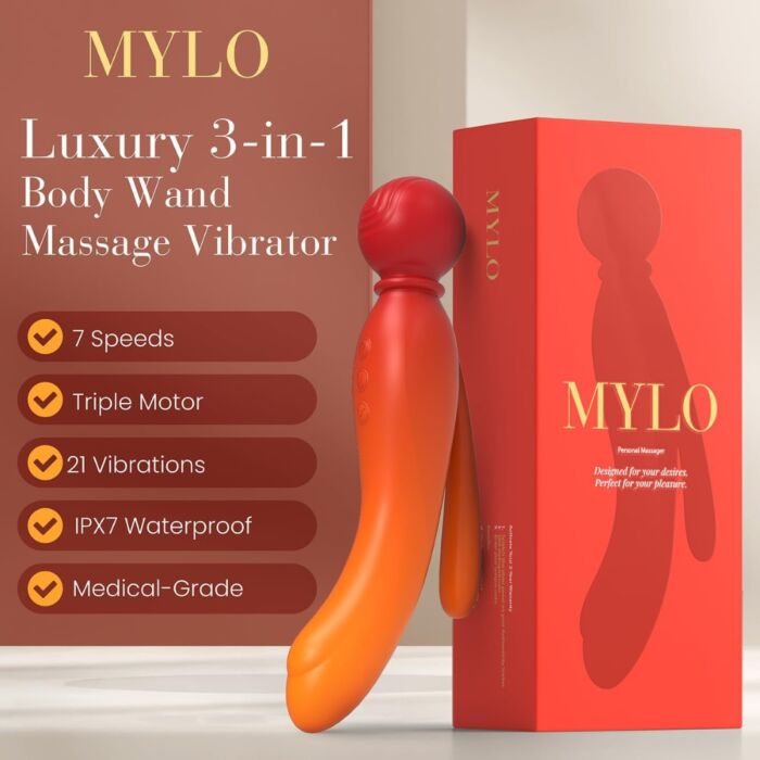 Wand Vibrator MYLO 3-in-1 Body Wand Massager mit 21 Frequenzen Wand Vibrator MYLO 3-in-1 Body Wand Massager mit 21 Frequenzen