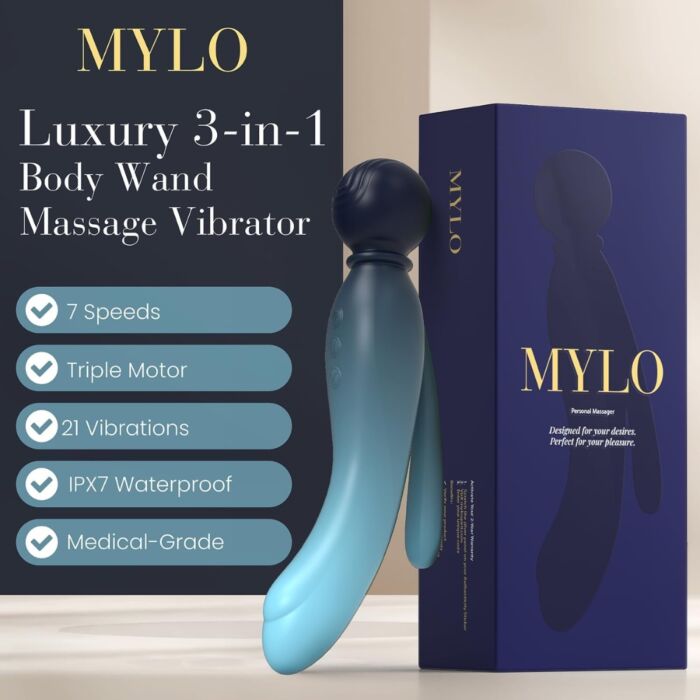 Wand Vibrator MYLO 3-in-1 Massager mit Elementen Wand Vibrator MYLO 3-in-1 Massager mit Elementen