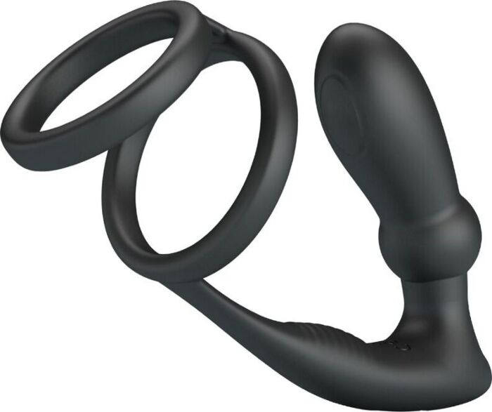 Anillo Penis + Anal Plug Pretty Love Emoni 12 Vibrationen