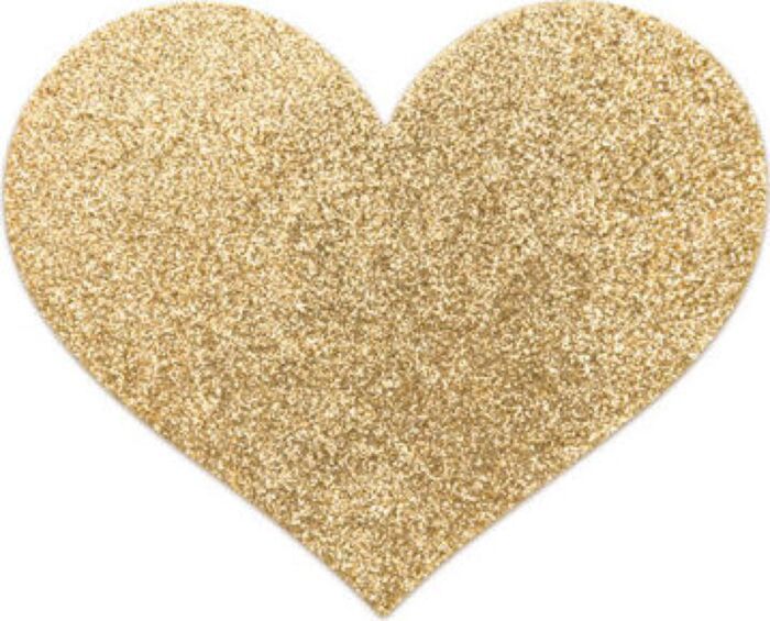 Glitzernde Goldherz-Nippelabdeckungen
