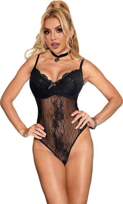 Body SUBBLIME 955618 Crotchless Eleganz Schwarz Body SUBBLIME 955618 Crotchless Eleganz Schwarz