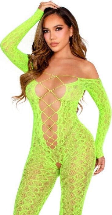 Bodystocking Leg Avenue Exotisches Design Grün Bodystocking Leg Avenue Exotisches Design Grün