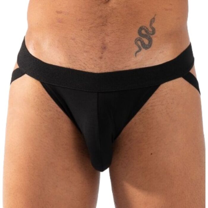 Jockstrap BURN 011 DOUBLE BLACK mit eleganten Details Jockstrap BURN 011 DOUBLE BLACK mit eleganten Details