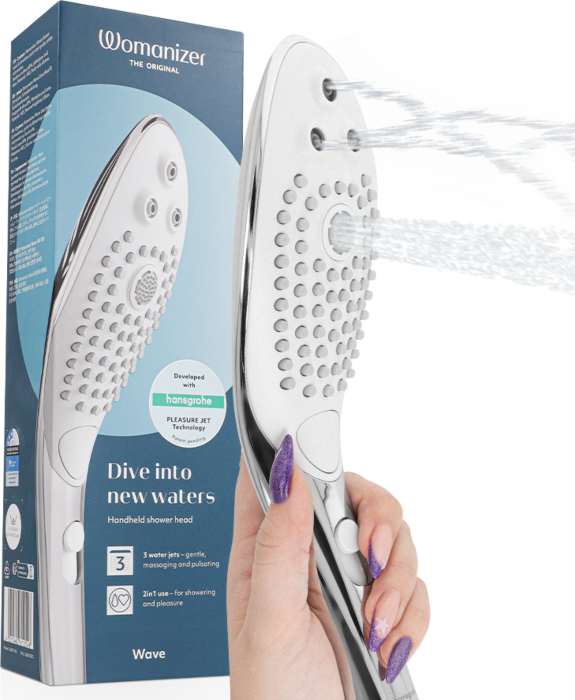 Womanizer Wave Duschkopf Clitoris Stimulanz Silber