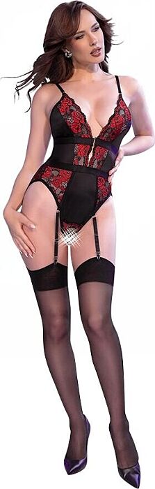 Chilirose Teddy CR 4863 mit floralem Spitzen-Design