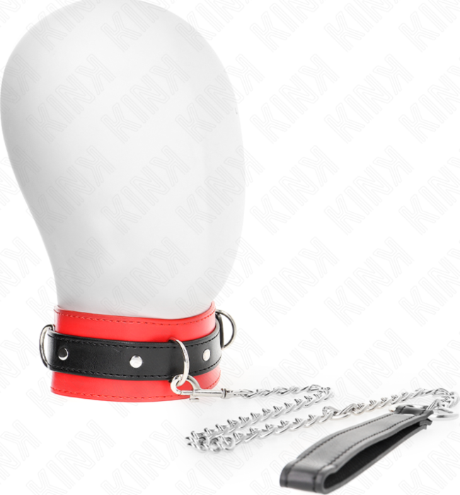 BDSM Collar KINK Rot 65 cm mit Leine