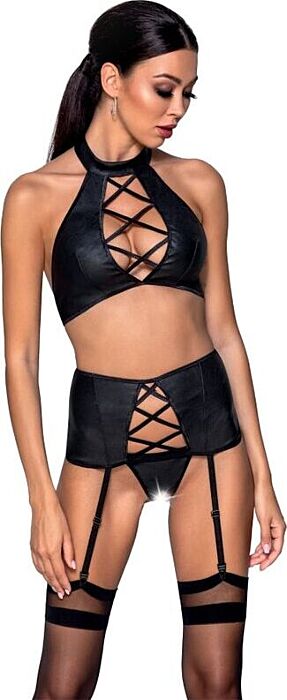 Lingerie Set PASSION Nancy L/XL Ecological Leather