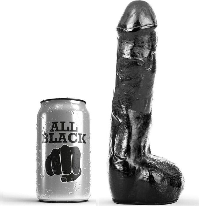 Anal-Dildo ALL BLACK realistische Form 20 cm