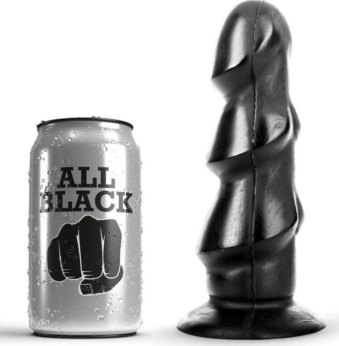 Dildo ALL BLACK 17 cm – 3-stufiges Schaftprofil