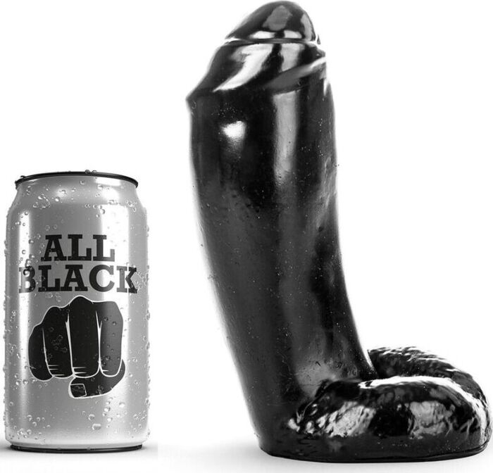 Dildo ALL BLACK 18 cm realistischer Schaft