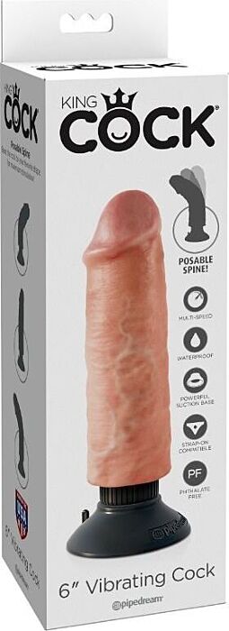 KING COCK Vibratordildo 15,24 cm realistisch