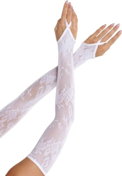 Guantes Leg Avenue Extra Lang Floral Weiß Guantes Leg Avenue Extra Lang Floral Weiß