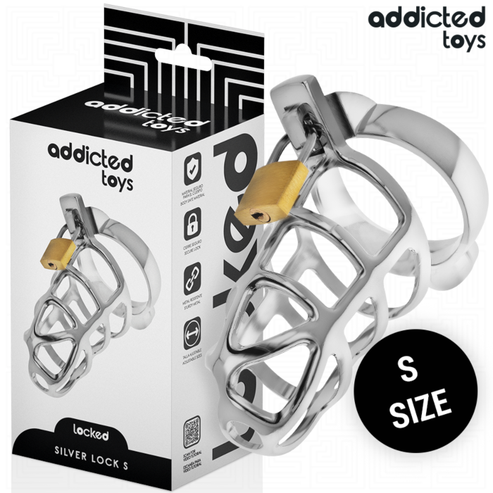 Jaula für Penis Addicted Toys Silver Lock S