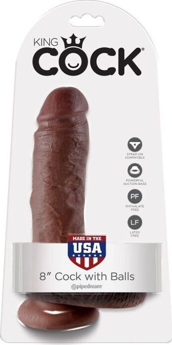 König Hahn 8 &#39;realistische Penis braun 20,3 cm