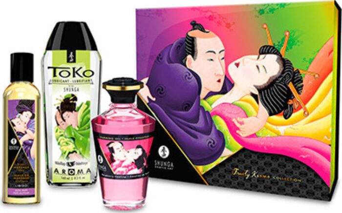 Shunga Fruity Kisses Collection – Paar-Kit mit Massageöl