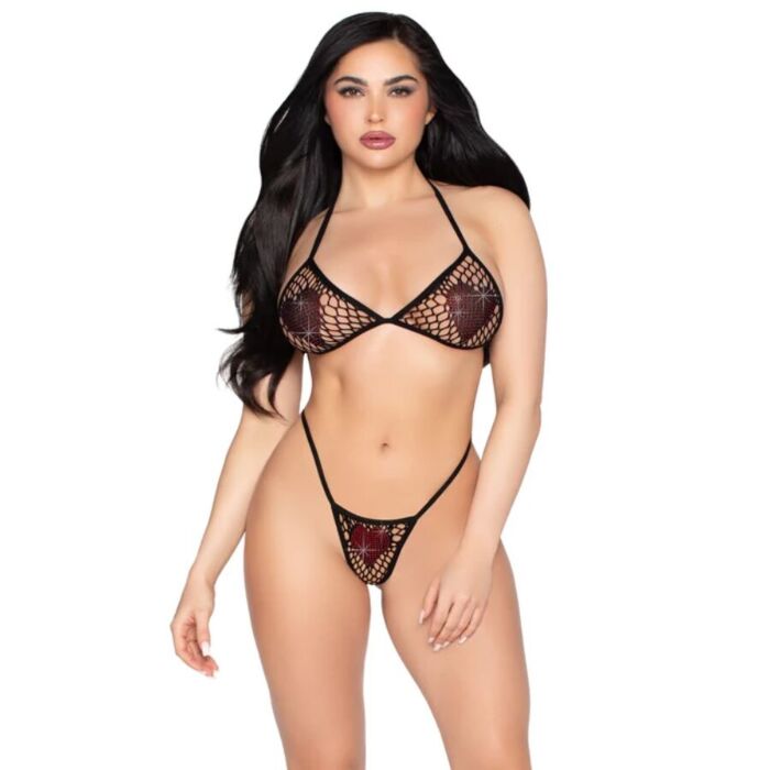 Top und G-String Panty Leg Avenue 86147 mit roten Herzchen Top und G-String Panty Leg Avenue 86147 mit roten Herzchen