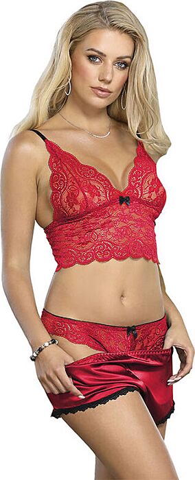 Lingerie SET 3 Teile SUBBLIME Rot L/XL Eleganz