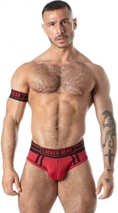 LOCKER GEAR Sport Mesh Jock Brief – roter Herren-Jockstrap S