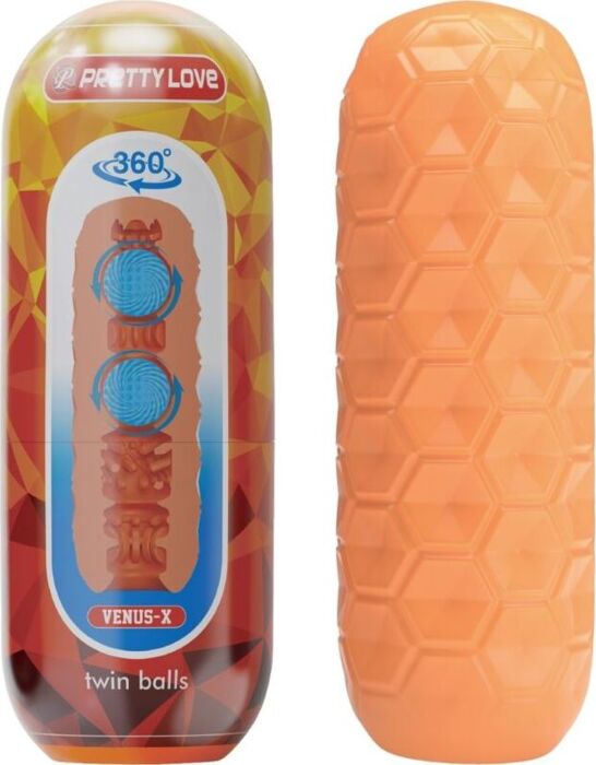 Masturbator Pretty Love Twin Balls Orange - Intensiver Genuss