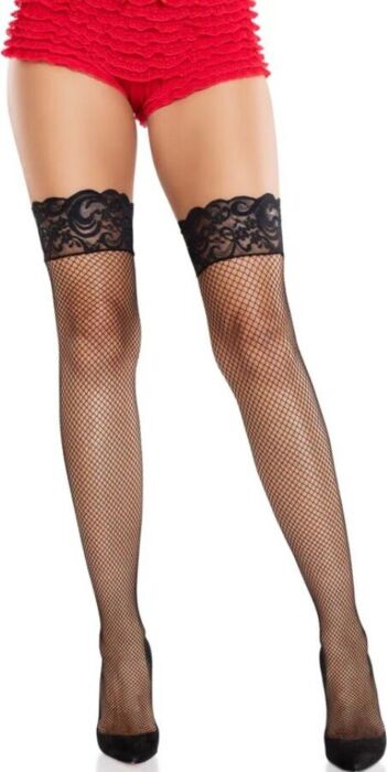 Medias Leg Avenue 9992 Schwarz Rot - Eleganz Pur