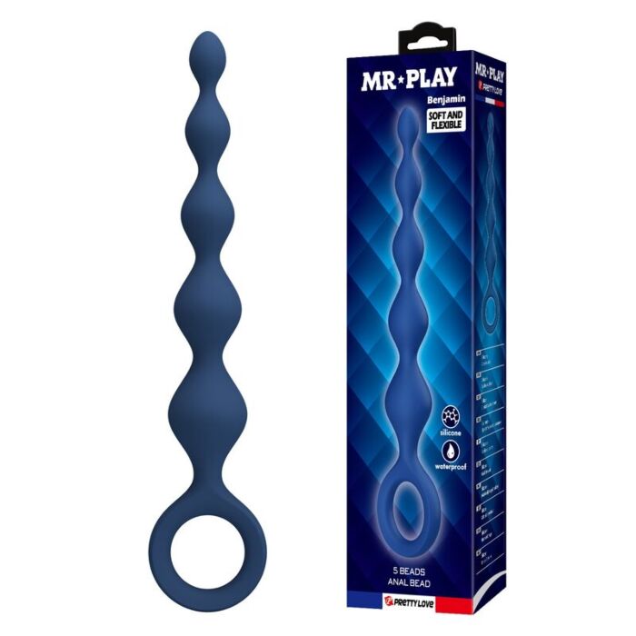 Analspielzeug MR PLAY Blue Silicone Anal Beads 20.4 cm Analspielzeug MR PLAY Blue Silicone Anal Beads 20.4 cm