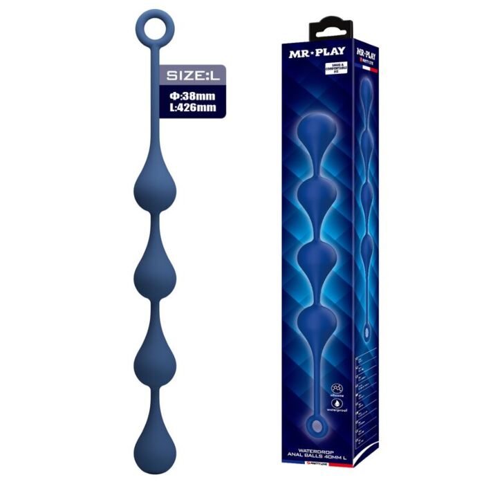 Analspielzeug MR PLAY Blue Silicone Beads 42.6 cm Analspielzeug MR PLAY Blue Silicone Beads 42.6 cm