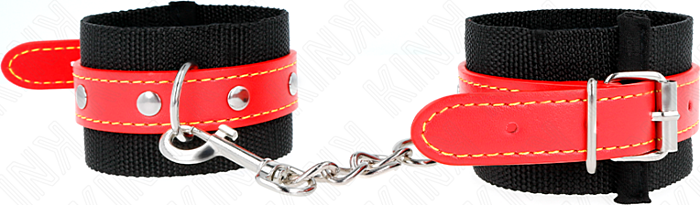 BDSM Handfesseln KINK Nylon Schwarz Rot