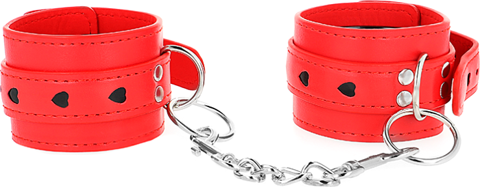 BDSM Handfesseln KINK Rot Herz Schwarz Verstellbar BDSM Handfesseln KINK Rot Herz Schwarz Verstellbar