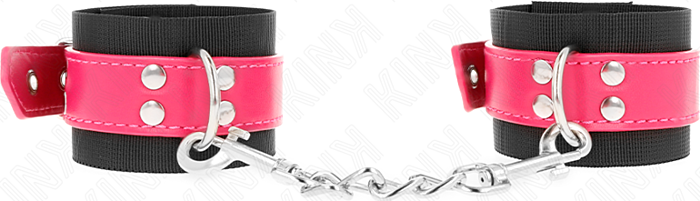BDSM Handfesseln KINK Nylon Schwarz mit Fuchsia