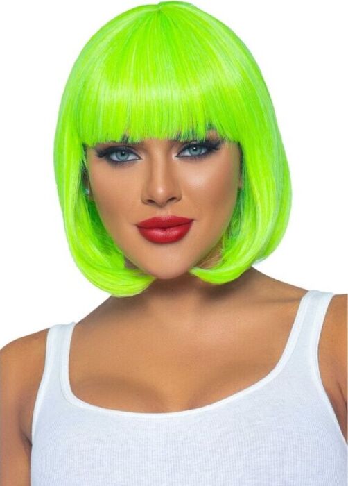 Peluque Bob Neon Grün Leg Avenue | Strahlende Party-Attraktion Peluque Bob Neon Grün Leg Avenue | Strahlende Party-Attraktion